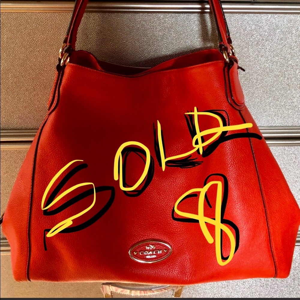 **SOLD***. Coach Edie Pebble Leather